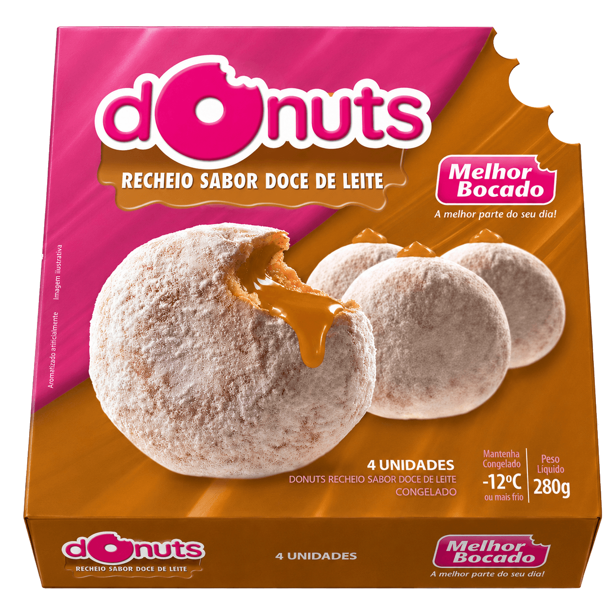 Cx Donuts Doce de Leite C/ 12 Cart X 4 Un